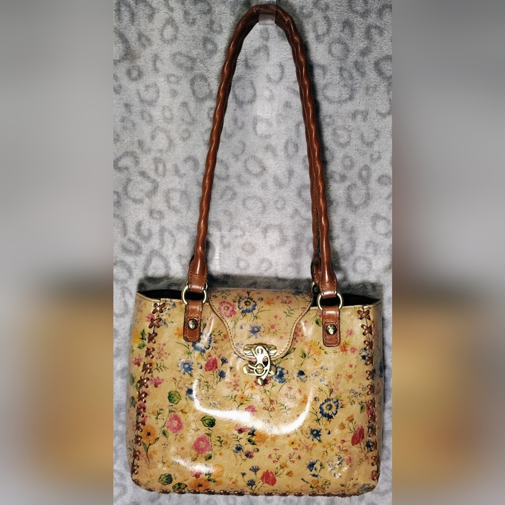 Patricia Nash Rosalia Small Shoulder Bag Prairie Rose Floral Leather Handbag